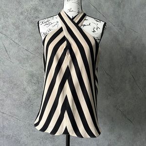 The Limited Criss Cross Halter Black & Cream, Medium